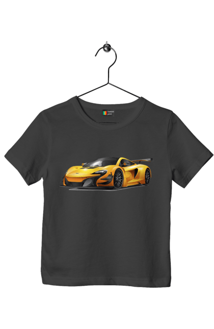 Футболка дитяча з принтом "Спорткар". Автомобіль, жовтий автомобіль, жовтий спорткар, спорт, спорткар. 2070702