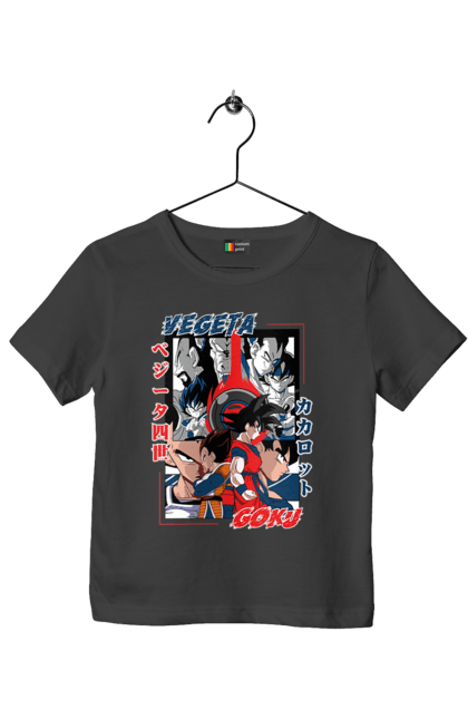 Children's t-shirt with prints Dragon Ball. Anime, dragon ball, goku, manga, tv series, vegeta. 2070702