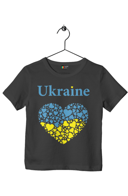 Футболка дитяча з принтом "Ukraine Heart". Прапор, серце, україна. 2070702