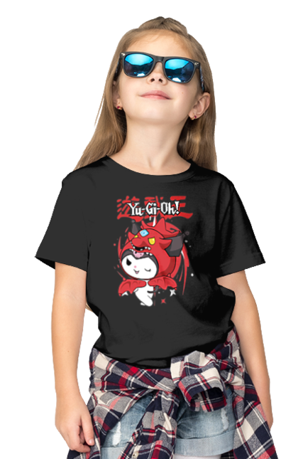 Children's t-shirt with prints Yu Gi Oh! Kuromi. Anime, character, hello kitty, kuromi, my melody, sanrio, yu gi oh, yugio. 2070702