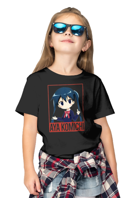 Футболка дитяча з принтом "Золота мозаїка Ая Коміті". Anime, aya komichi, kiniro mosaic, kinmoza, manga, аніме, ая коміті, золота мозаїка, коміті, манга. 2070702