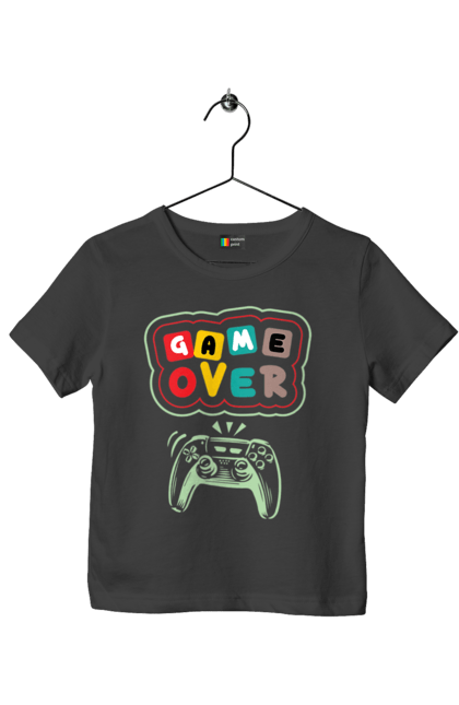 Children's t-shirt with prints Game over (2). End, game, game is over, game over, life, sadness. 2070702