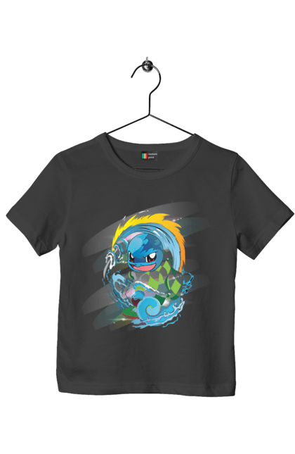 Children's t-shirt with prints Pokemon Squirtle. Anime, games, nintendo, pokemon, pokemon go, squirtle. 2070702