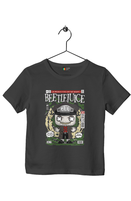 Футболка дитяча з принтом "Beetlejuice". Helloween, весело поп, жуковий сік, кіно, плівка, ретро. Funkotee