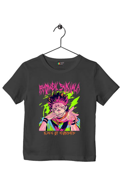 Children's t-shirt with prints Jujutsu Kaisen Sukuna. Anime, dark fantasy, jujutsu kaisen, magic battle, manga, mystic, sukuna. 2070702