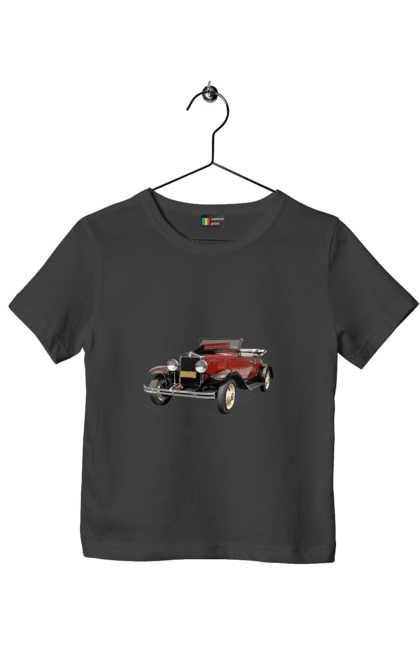 Футболка дитяча з принтом "Авто.4". Авто, професійне фото, ретро авто, фото, червона гамма барв. 2070702