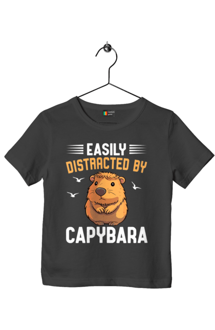 Children's t-shirt with prints Capybara. Animal, capybara, rodent. 2070702