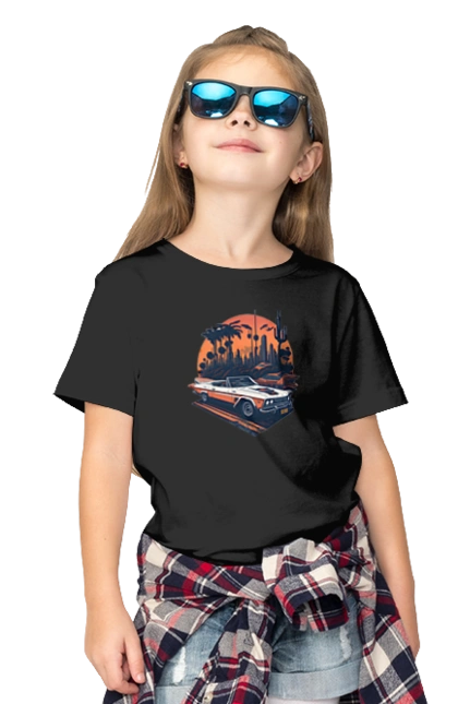 Beautiful car at sunset