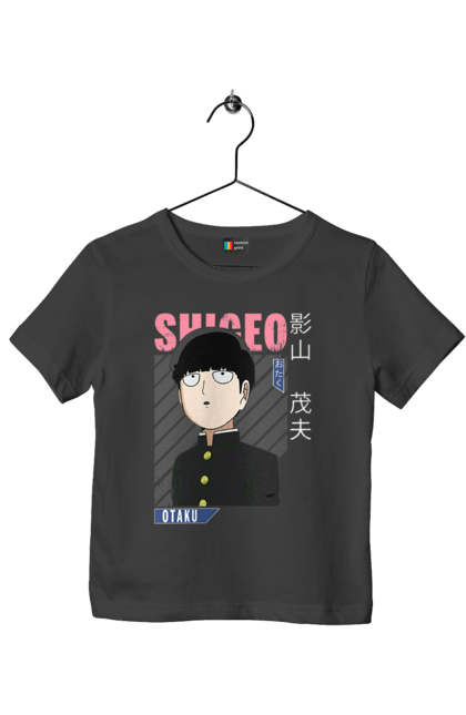 Футболка дитяча з принтом "Mob Psycho 100". Anime, manga, mob psycho 100, shigeo kageyama, аніме, манга, моб, моб-вар ят 100, сігео кагеяма, шіґео каґеяма. 2070702