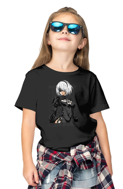 Children's t-shirt with prints Nier: Automata 2B. Character, executioner, game, nier: automata, platinum games, video game, yorha. 2070702