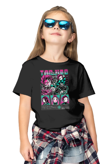 Children's t-shirt with prints Demon Slayer Tanjiro. Anime, demon slayer, kamado tanjiro, manga, tanjiro. 2070702