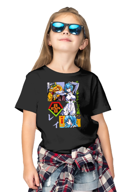 Children's t-shirt with prints Evangelion Rei. Anime, evangelion, eve, kaoru, manga, rei ayanami, shinji. 2070702