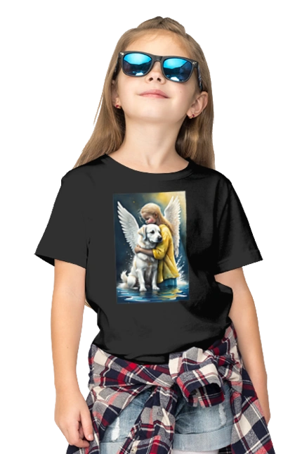 Girl and dog angel [memorial to dead animals]