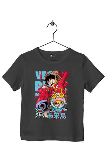 Children's t-shirt with prints One Piece Luffy. Anime, luffy, manga, monkey de luffy, one piece, pirates. 2070702