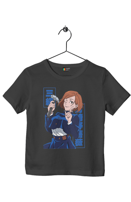 Children's t-shirt with prints Jujutsu Kaisen Nobara. Anime, dark fantasy, jujutsu kaisen, magic battle, manga, mystic, nobara, nobara kugisaki. 2070702