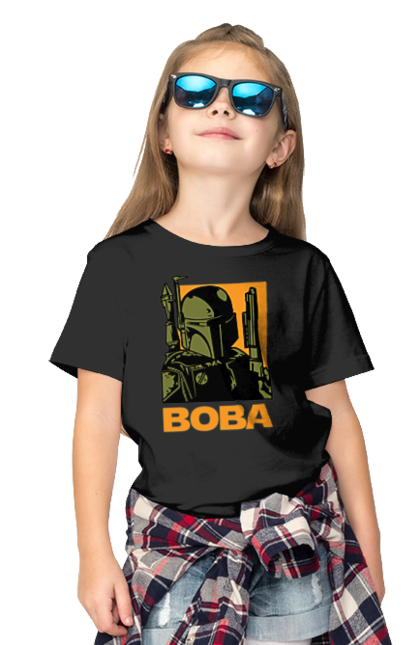 Футболка детская с принтом Боба Фетт. Boba fett, боба фетт, звездные войны, клон, охотник за головами. 2070702