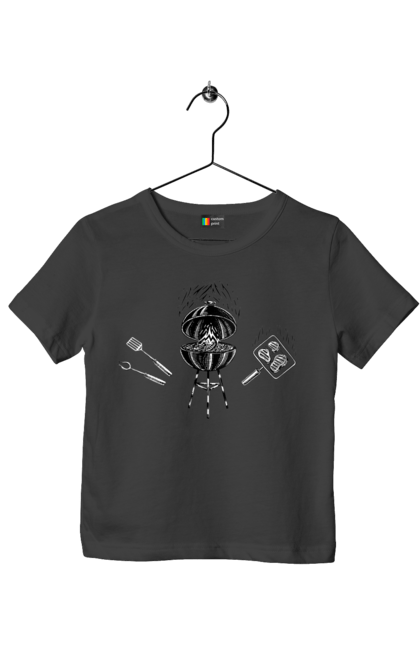 Футболка дитяча з принтом "Барбекю Смажити М'ясо". Барбекю, м`ясо, смажити. 2070702