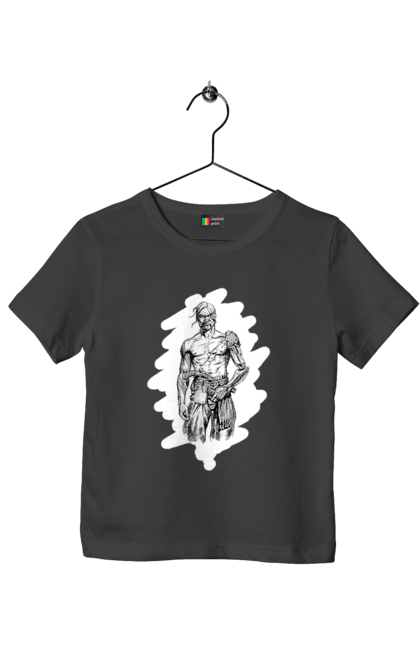 Футболка дитяча з принтом "Кіборги україни". Вуса, зброя, кіборг, козак, патріот, пістолет, українець, чуб. 2070702