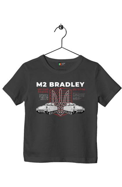 Футболка дитяча з принтом "M2 Bradley". F16, m2 bradley, nasams, zuzana, гаубиця, два герби, залужний, сюзанна. 2070702