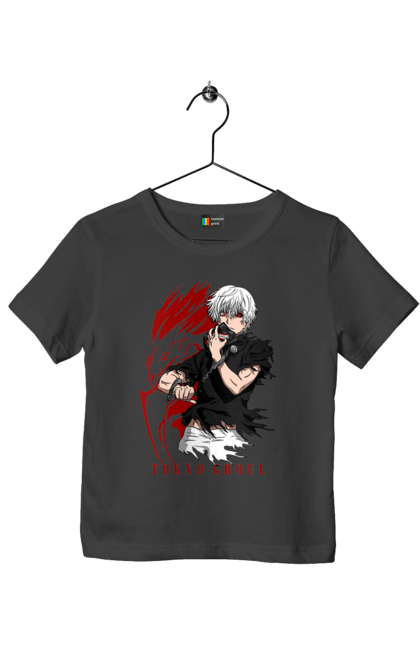 Футболка дитяча з принтом "Токійський гуль". Kaneki ken, tokyo ghoul, аніме, драма, жахи, канеки кен, канекі кен, манга, токійський гуль, фантастика. 2070702