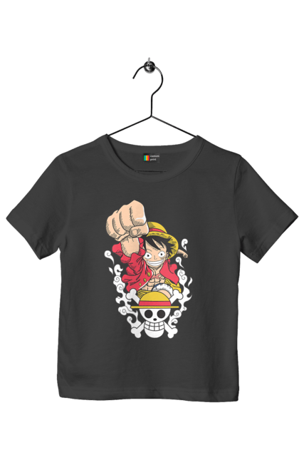 Children's t-shirt with prints One Piece Luffy. Anime, luffy, manga, monkey de luffy, one piece, pirates. 2070702