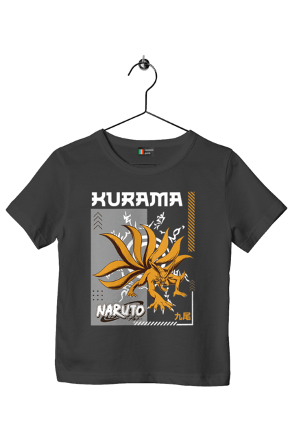 Футболка дитяча з принтом "Наруто Курама". Kurama, naruto, аніме, курама, манга, наруто, ніндзя, персонаж, серіал. 2070702