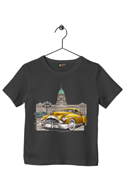 Футболка дитяча з принтом "Автомобіль та архітектура модерн". Автомобіль, архітектура, модерн. 2070702