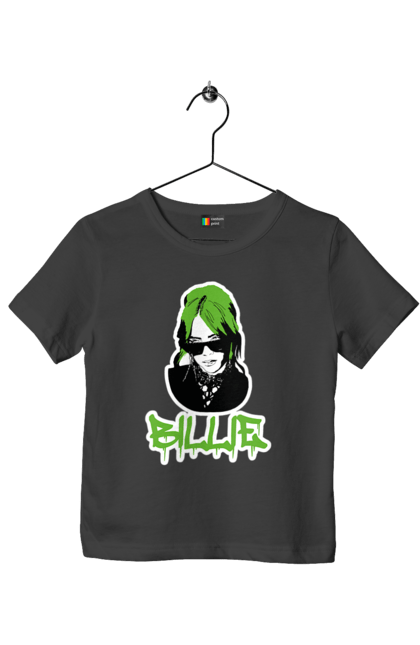 Футболка дитяча з принтом "Billie Eilish". Активістка, біллі айліш, мизукант, права, співачка, тварини. 2070702