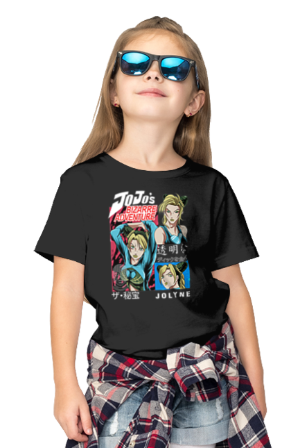 Children's t-shirt with prints JOJO Jolyne Cujoh. Anime, jojo, jojo`s bizarre adventure, jojo’s bizarre adventure, jolyne cujoh, manga. 2070702