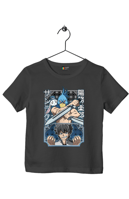 Children's t-shirt with prints Shangri La Frontier. Anime, emul, manga, rabbit, shangri la frontier, shangri-la frontier, shonen. 2070702