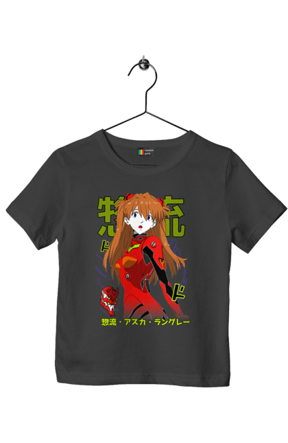 Children's t-shirt with prints Evangelion Asuka. Anime, asuka, asuka langley sorry, eva 02, evangelion, eve, kaoru, manga, ray, shinji. 2070702