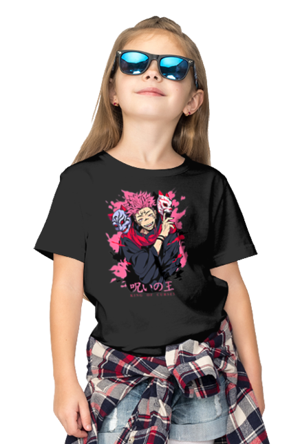 Children's t-shirt with prints Jujutsu Kaisen Sukuna. Anime, dark fantasy, jujutsu kaisen, magic battle, manga, mystic, sukuna. 2070702