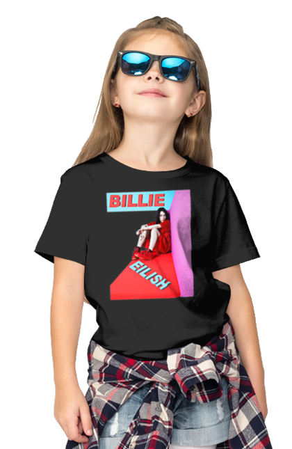 Футболка дитяча з принтом "Біллі Айліш". Біллі айліш, логотип біллі айліш, принт біллі айліш, співачка біллі айліш. 2070702