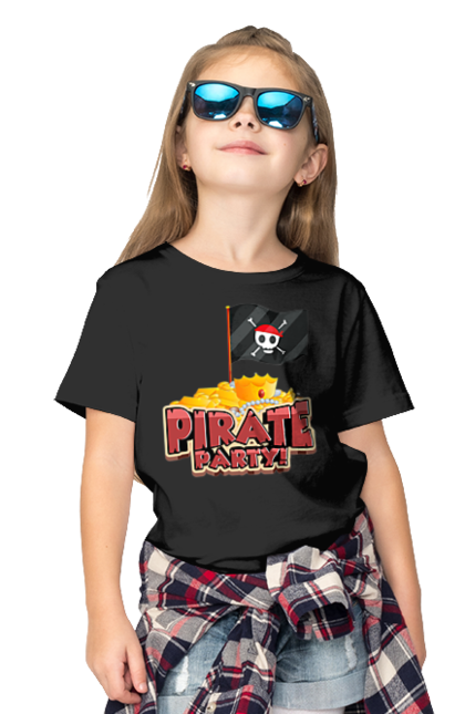 Футболка дитяча з принтом "Піратська вечірка". Дитяча, дитяче свято, для вечірок, для дитячого свята, для дітей, для піратської вечірки, милі, пірат, пірати, піратська вечірка. CustomPrint.market