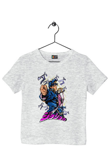 Футболка детская с принтом ДжоДжо Джотаро. Jojo, jojo’s bizarre adventure, jotaro, jotaro kujo, аниме, джотаро, джотаро куджо, манга, невероятные приключения. 2070702