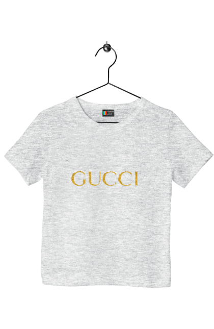 Футболка дитяча з принтом "Gucci". 2022, gucci, бренд, гуччи, мода. CustomPrint.market