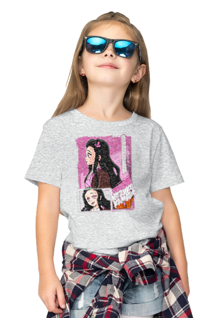 Children's t-shirt with prints Demon Slayer Nezuko. Anime, demon slayer, kimetsu no yaiba, manga, nezuko, serial. 2070702