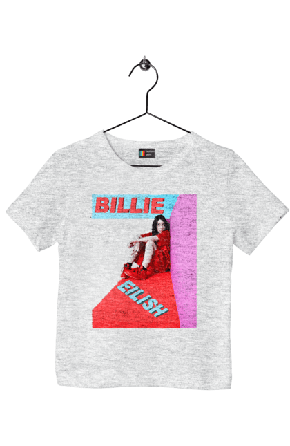 Футболка дитяча з принтом "Біллі Айліш". Біллі айліш, логотип біллі айліш, принт біллі айліш, співачка біллі айліш. 2070702