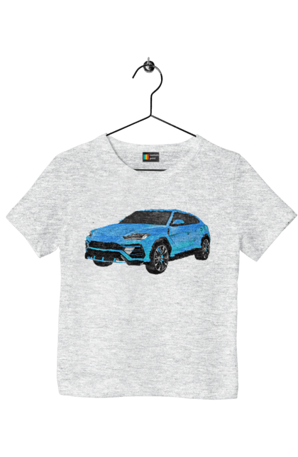 Футболка дитяча з принтом "Ламборгіні Урус". Автомобіль, ламборгіні, ламборгіні урус, урус. 2070702