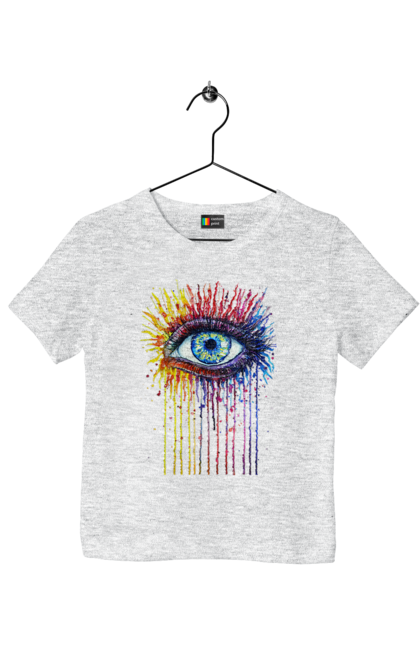 Футболка дитяча з принтом "Барвисто Тече Око". Очей, фарби. 2070702