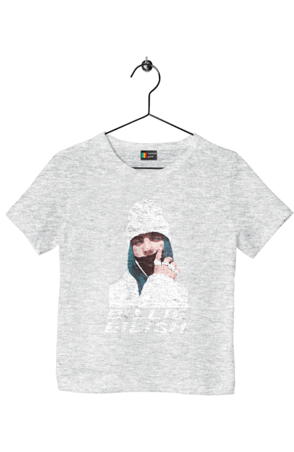 Футболка дитяча з принтом "Біллі Айліш". Біллі айліш, логотип біллі айліш, принт біллі айліш, співачка біллі айліш. 2070702