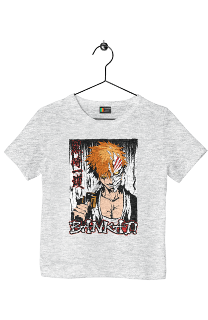 Футболка детская с принтом Блич Ичиго Куросаки. Anime, bleach, ichigo kurosaki, manga, аниме, блич, ичиго, ичиго куросаки, манга. 2070702