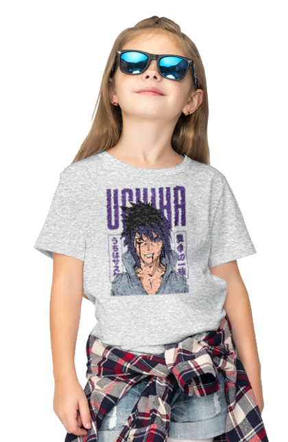 Children's t-shirt with prints Naruto Sasuke Uchiha. Anime, manga, naruto, sasuke, sasuke uchiha, team 7, team number 7, uchiha. 2070702