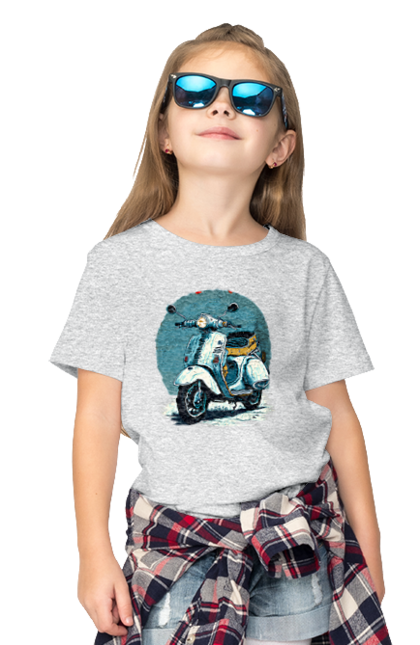 Children's t-shirt with prints Scooter. Moped, scooter, speed, summer, vacation. 2070702