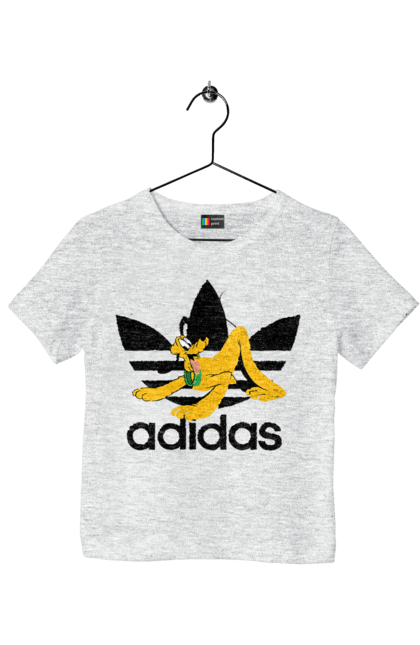 Футболка детская с принтом Adidas Плуто. Adidas, pluto, адидас, мультсериал, плуто, сериал, собака. 2070702