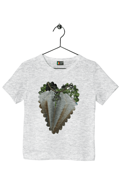 Футболка дитяча з принтом "Книжкова валентинка". Дерево, книги, книжки, любов, прикраса, природа, серце, форма серця, читання. 2070702