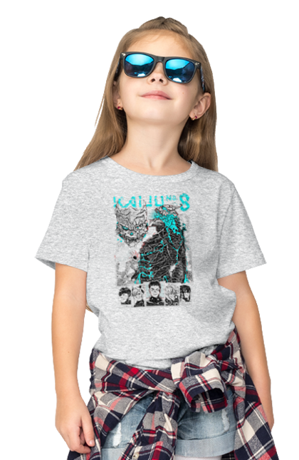 Children's t-shirt with prints Kaiju № 8 Kafka Hibino. Anime, hibino kafka, kafka hibino, kaiju, kaiju 8, kaiju 8, kaiju № 8, manga. 2070702