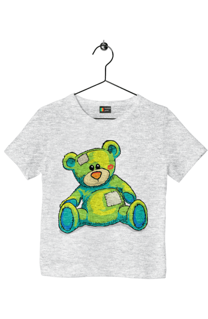 Футболка дитяча з принтом "Плюшевий ведмедик". Cute, patches, teddy, teddy bear, vintage, ведмедик, іграшка, плюшевий ведмедик, подарунок. 2070702