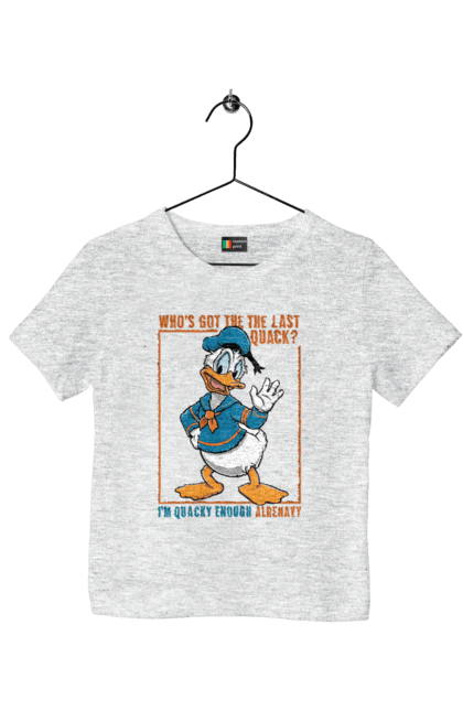 Футболка детская с принтом Дональд Дак. Disney, donald duck, дисней, дональд дак, мультсериал, мультфильм. 2070702