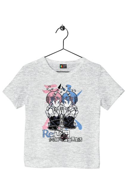 Футболка дитяча з принтом "Re:Zero". Anime, manga, ram, re:zero, rem, аніме, драма, манга, рам, рем. 2070702